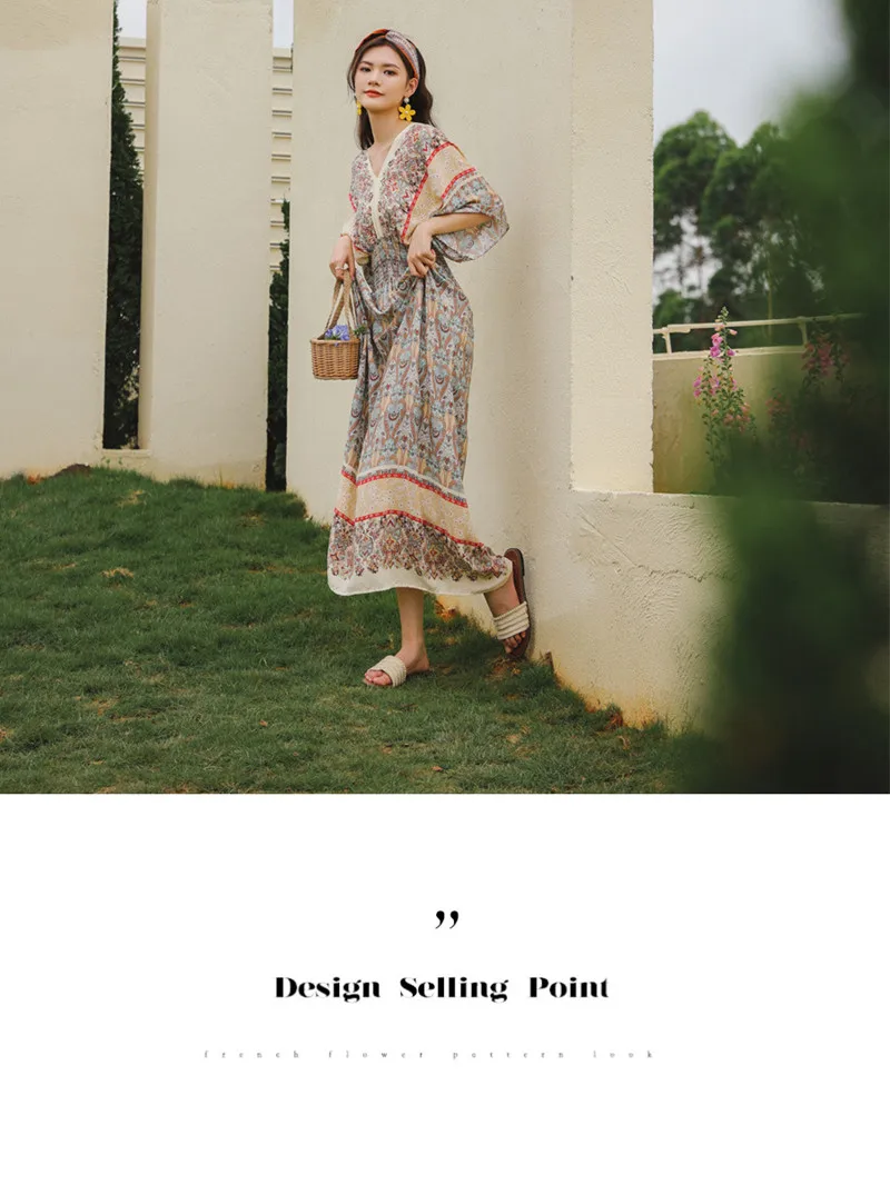 2021 Attractive soft maxi women bohemian dress summer