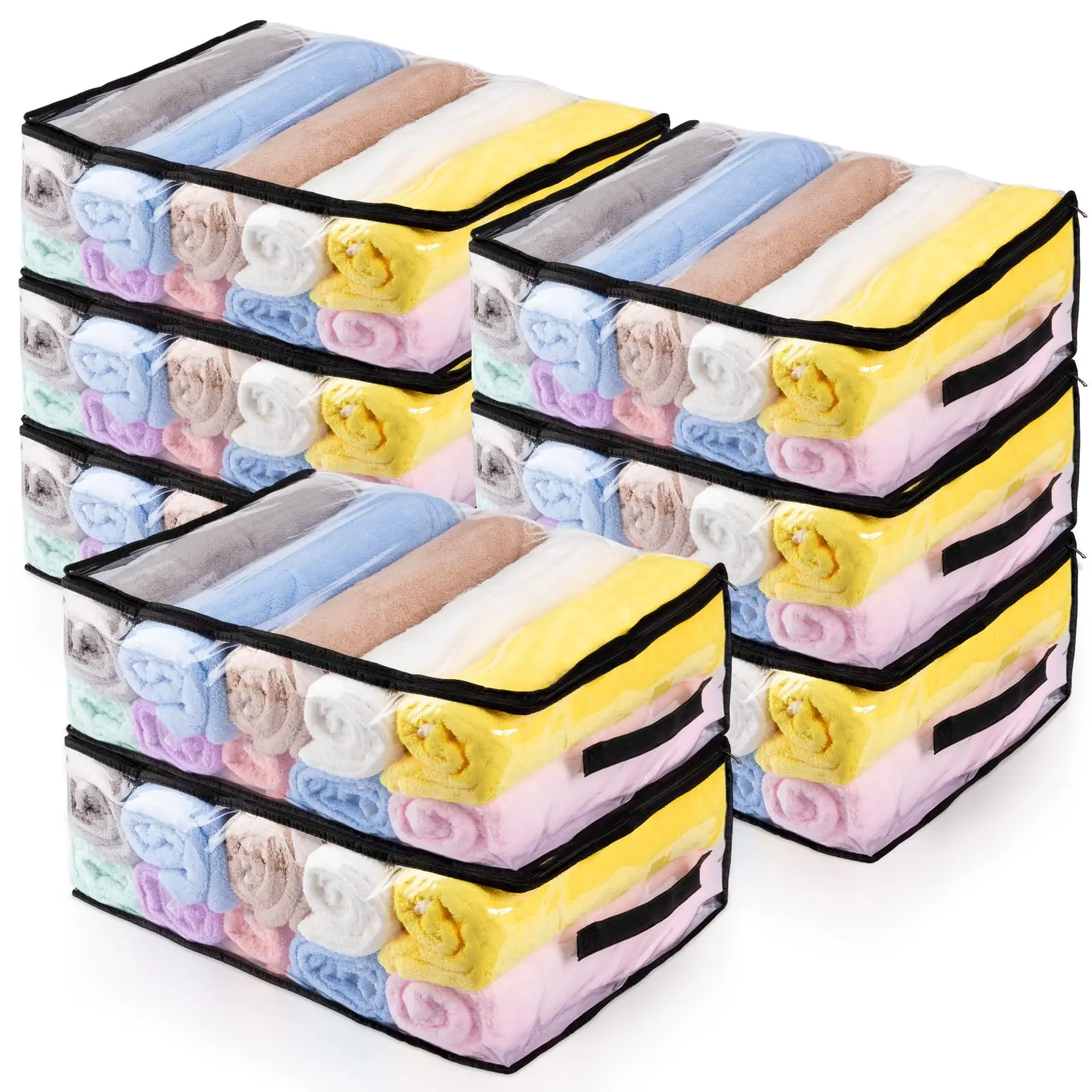 Clear Storage Bags with Zipper Plastic Clothes Storage Bags Large Clear Moving Bags Totes with Handles Closet Organizer