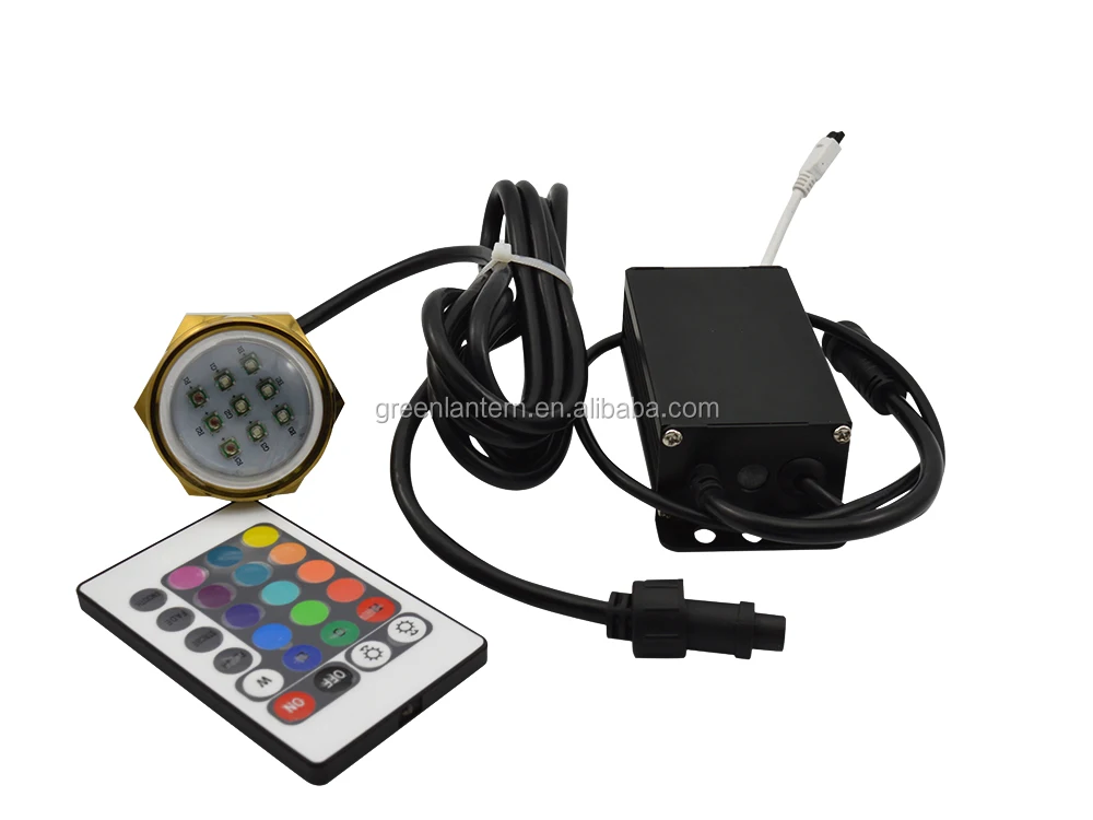 9LEDs 27W IP68 Titanium Alloy Shell Yacht Submarine Lamp RGB Boat Drain Plug Light Color Marine Underwater Boat Lights