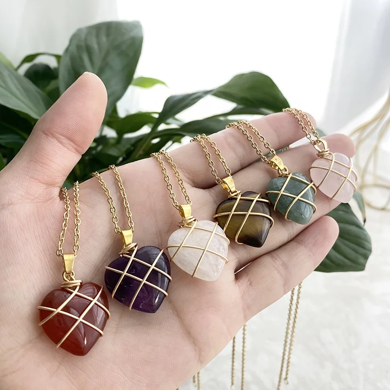 Handmade Copper Wire Pendants Handmade Copper Necklace Gemstone