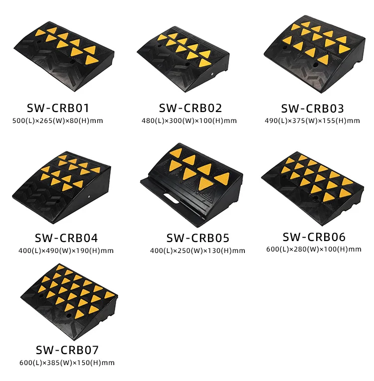 Rubber Kerb Ramp/Rubber Curb Ramp With Yellow Glass Bead Reflector details