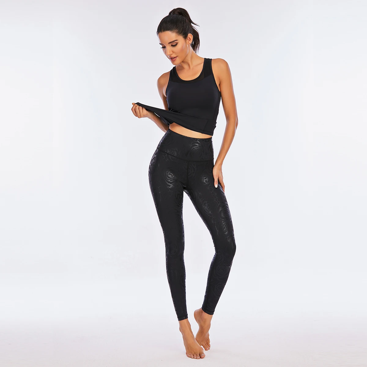 Mallas deportivas ajustadas de cintura alta para mujer, pantalones de Yoga  elásticos, duraderos, brillantes, nuevo diseño