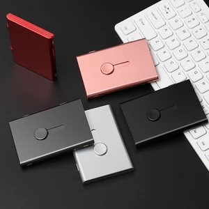 Ready to Ship Aluminum Card Holder Case Stylish and Convenient Business Card Holder for Men