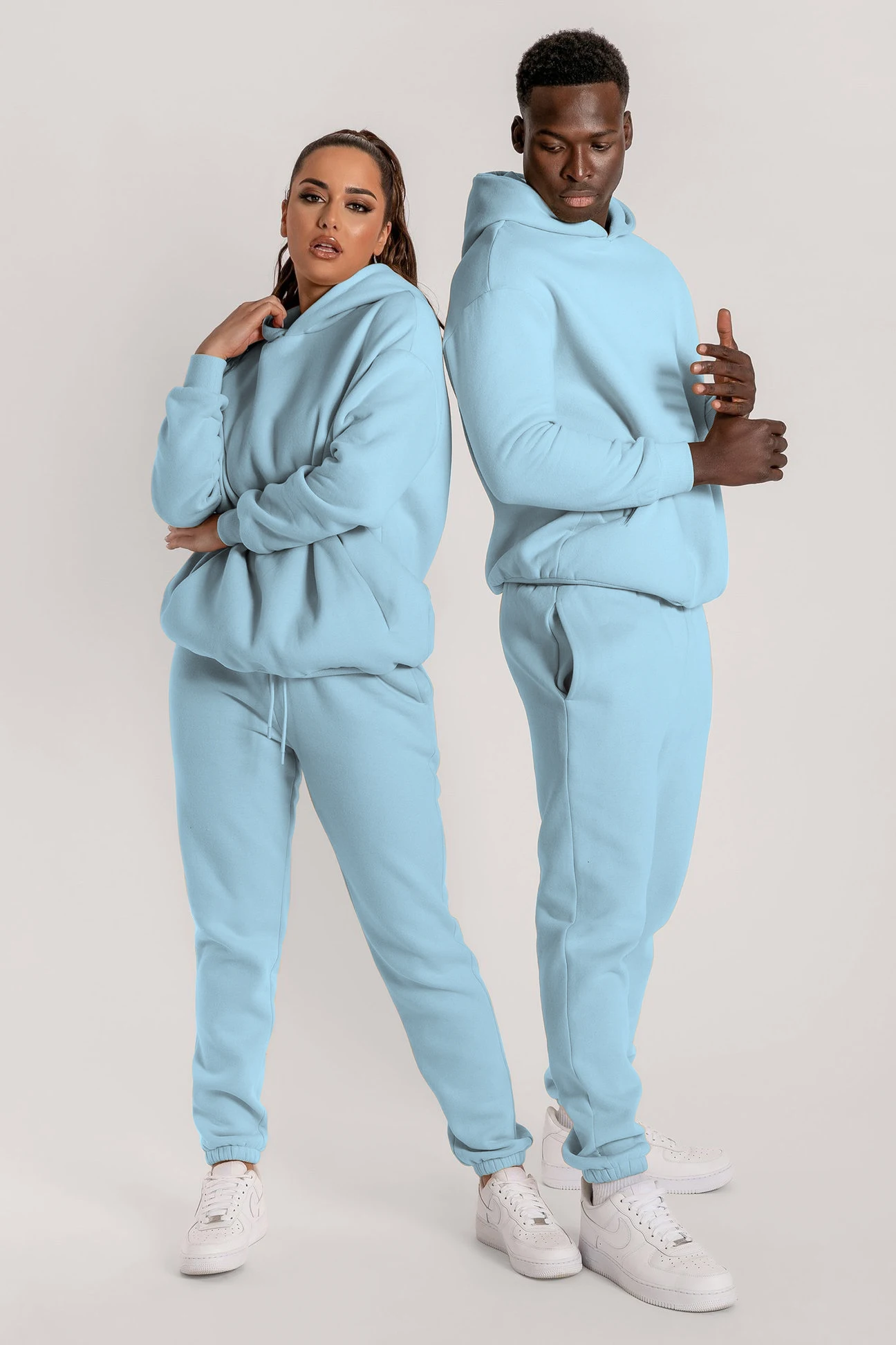 Unisex Track Suit Plain Jogger 2 Piece Pants Set Jogging Sweatsuit ...