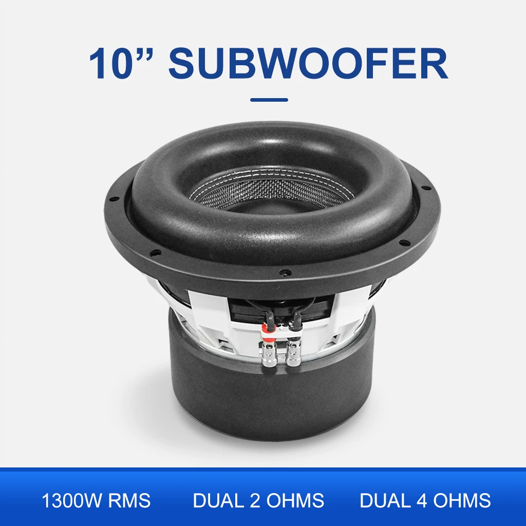 Factory SUB-1010A-1300W 10-Inch 1300W  Universal Fitment Car Audio Subwoofer with Aluminum Basket Dual Coil for Retrofit/Upgrade