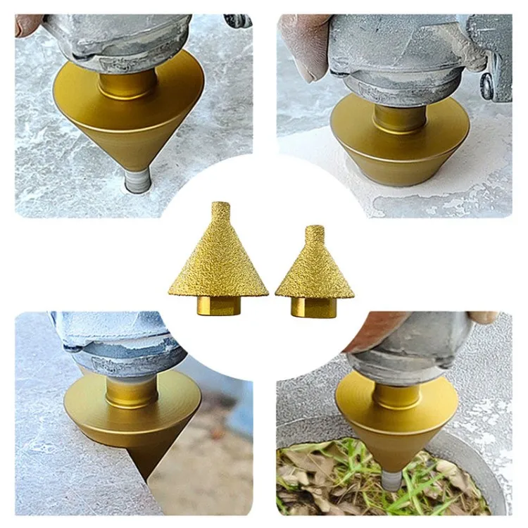 M10/M14角磨机金刚石倒角钻头冲孔膨胀瓷砖陶瓷坡口孔修整螺纹钻头
