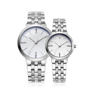 New Arrival Women and Men Couple Watches Luxury Fashion Stainless Steel Strap Wrist Watch for Lovers OEM Customized logo