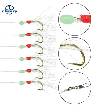 CHEERY Wholesale Fishing Sabikis Fish Skin 6 Hooks Sabiki Rigs #8#10#12#14#16 – Hooks – view 2
