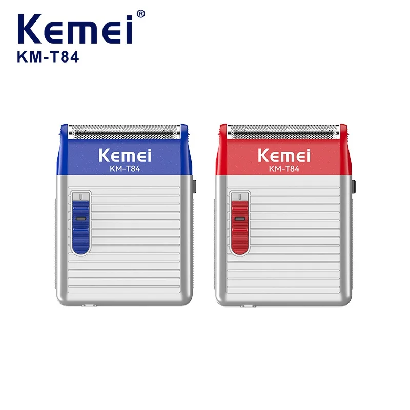 ماكينة حلاقة كهربائية صغيرة محمولة KEMEI km-T84 قابلة لإعادة الشحن بمنفذ USB للرجال مقاومة للماء وماكينة حلاقة شعر لاسلكية محمولة