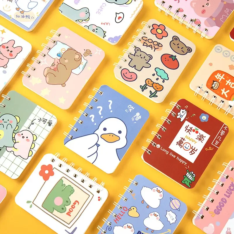 XYDZ 4 Pièces Mini Carnet De Notes Chat Mignon - Cahier Spirale Poche Portable