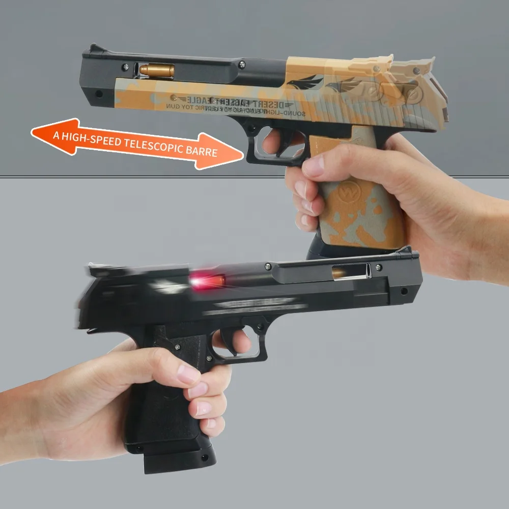 Arma De Brinquedo Desert Eagle Pistola Som Luz Realística