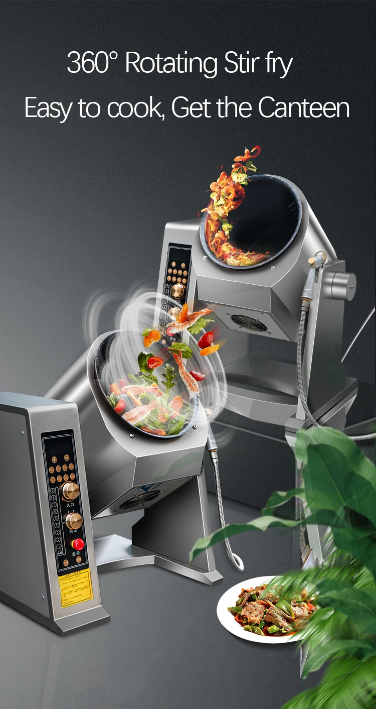 Commercial Automatic Stir Fry Machine CM-GQ60-CPPL Kitchen Cooking Machine  40L Chefmax