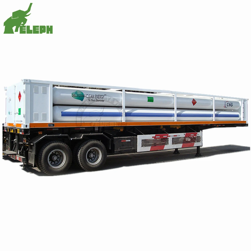 Factory Price 3 Axles 8 10 12 Tubes Compressed Natural Gas Cylinder Transport CNG Tube Trailer
