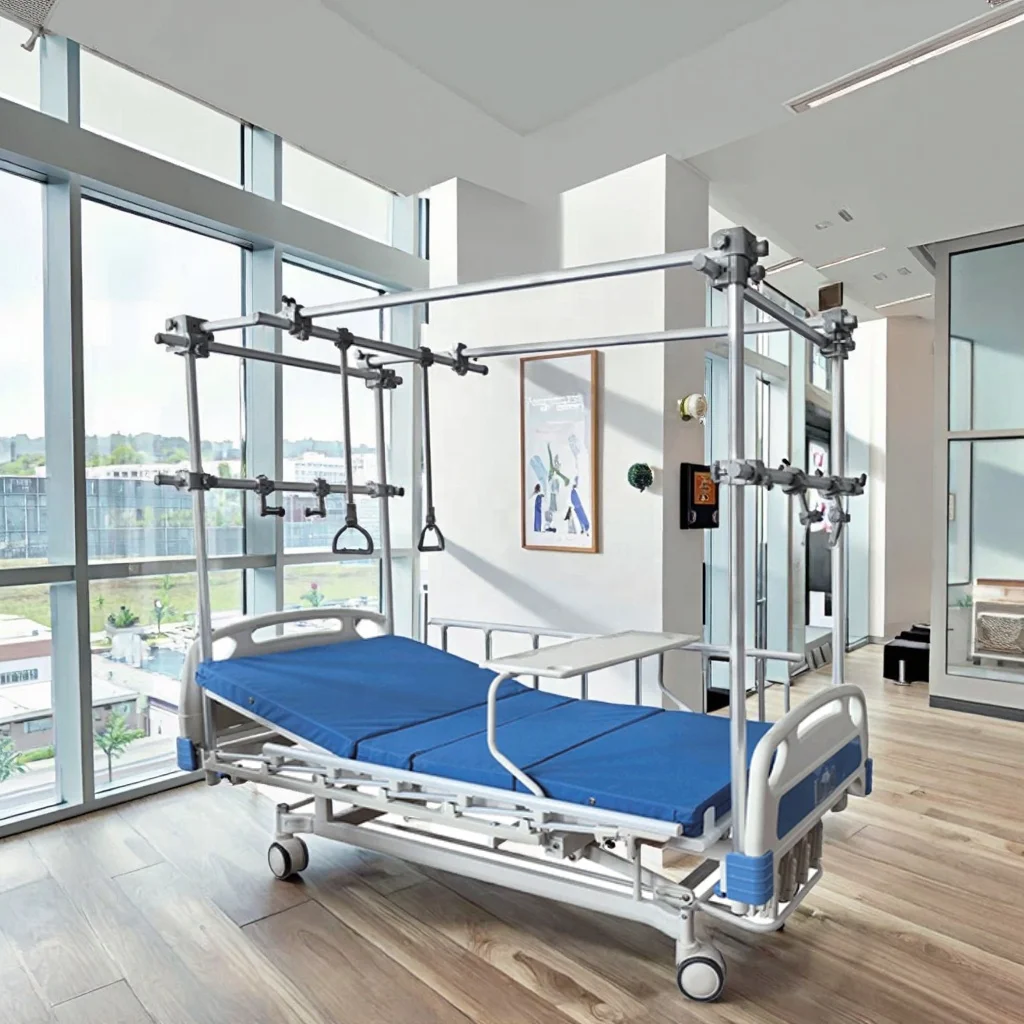 Hospital Furniture Orthopaedic Traction Bed Removable Frame Metal Adjustable Infusion Modern for Fracture Treatment School Use 4
