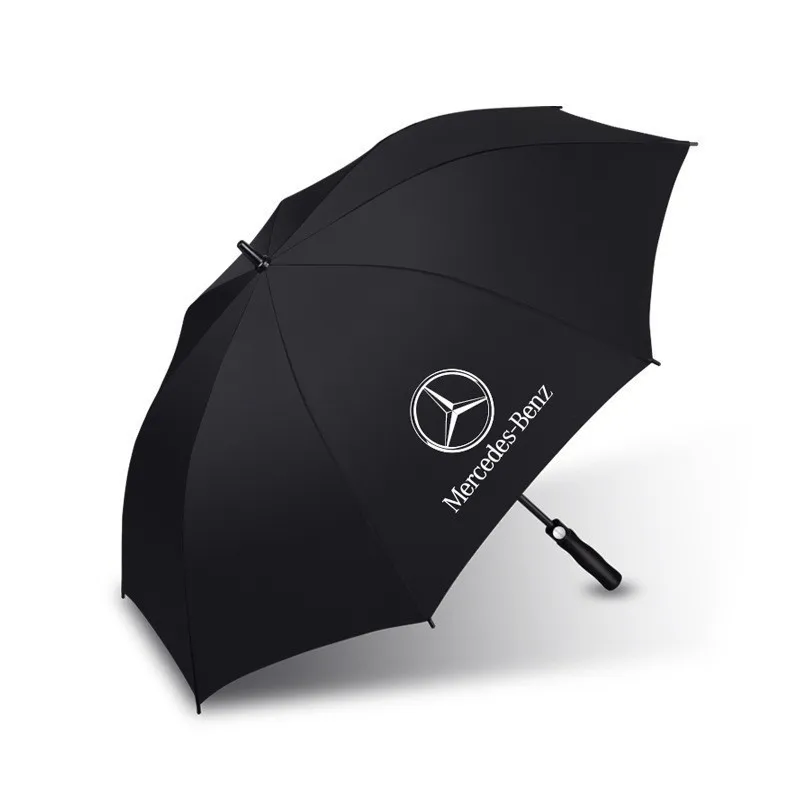 Wholesale Custom Logo Large Automatic Business Sunshade Umbrella with 8K Ribs and Black Plastic Straight Handle Golf Gifts