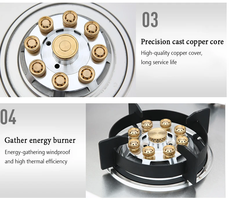 Commercial Restaurant Cooker Countertop 6 Burner Gas Stove 4 Burners