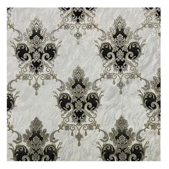 Most Hot Sale Damask Wallpaper Home Wall Decor PVC Wallpaper Italy Luxury Embossed Wallpaper