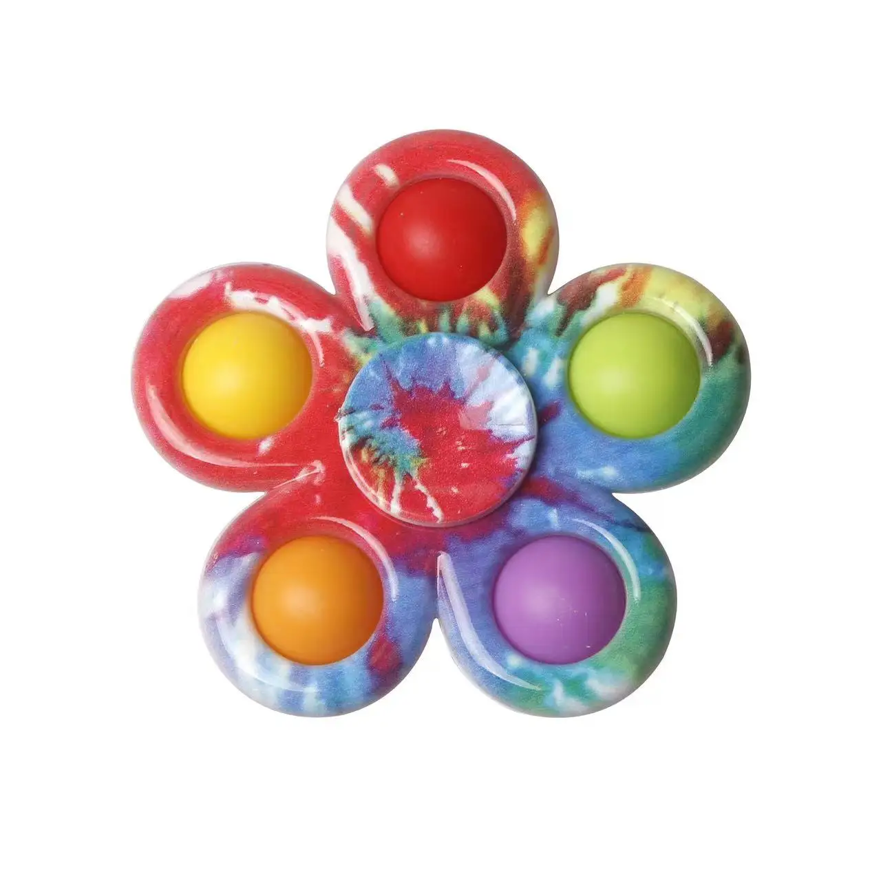Hot Selling Colorful Finger Pops Bubble Fidget Spinner Toy Silicone Bubble Poppet Anti Stress Relief Fidget Spinners for  Kids