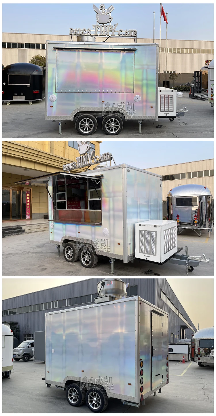 Wecare Mini Coffee Shop Truck Fast Food Selling Car Hot Dog Caravans