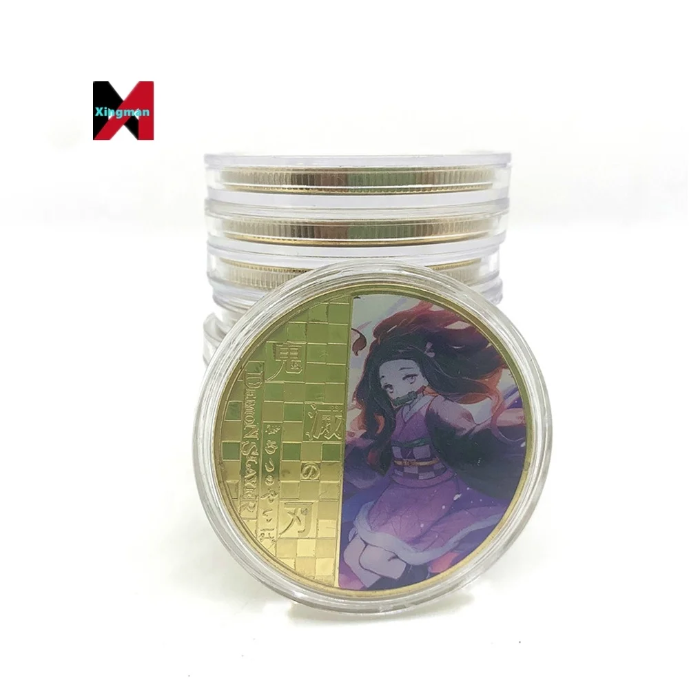 10 Types Select Japan Anime Demoned Slayer Gold Coin Kamado Tanjirou 10000 Yen 24k Coin for Gift Kimetsu No Yaiba Souvenir