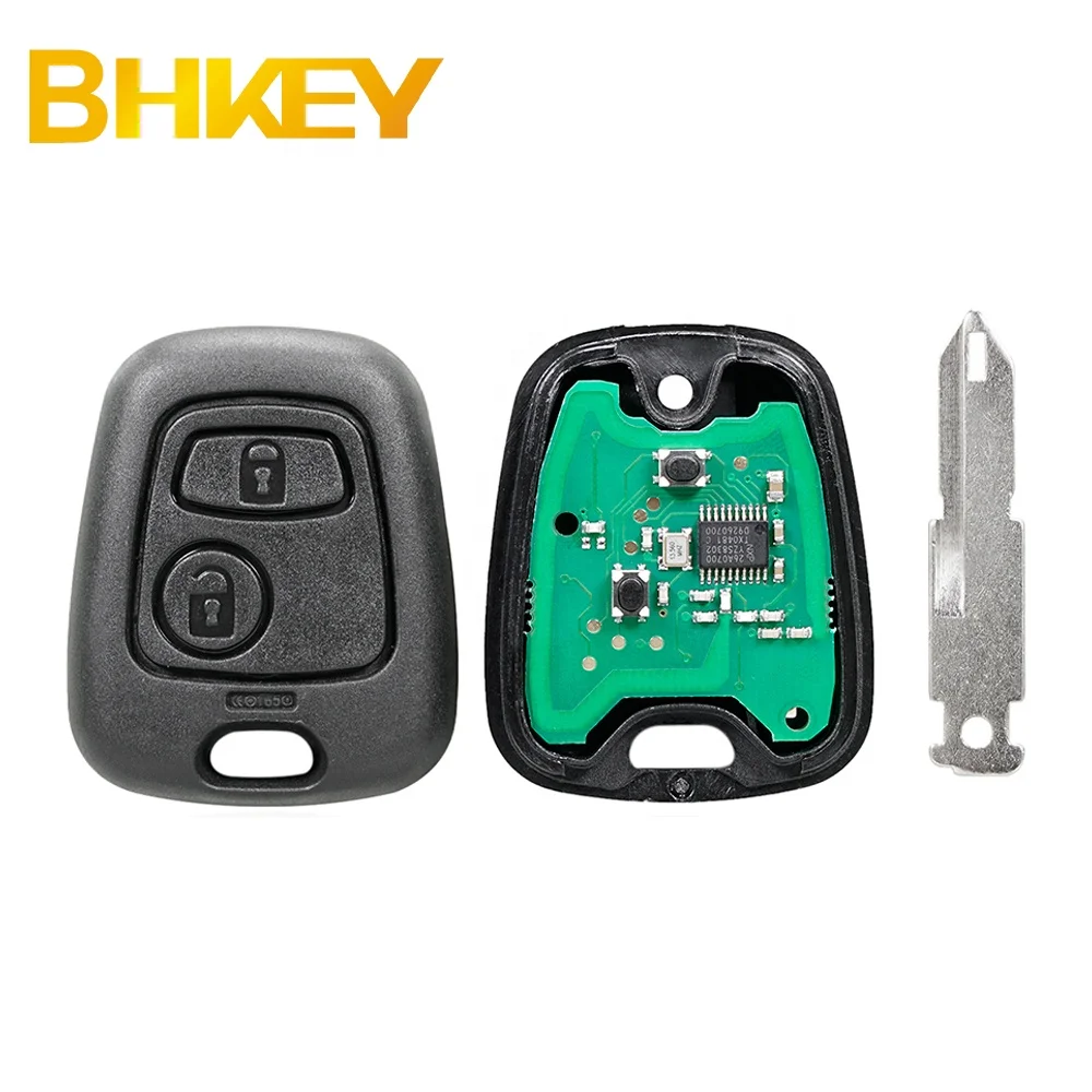 2-Button Remote Key Fob Shell Case – Fits Peugeot 107 206 207 306 307 407 & Citroen – Black