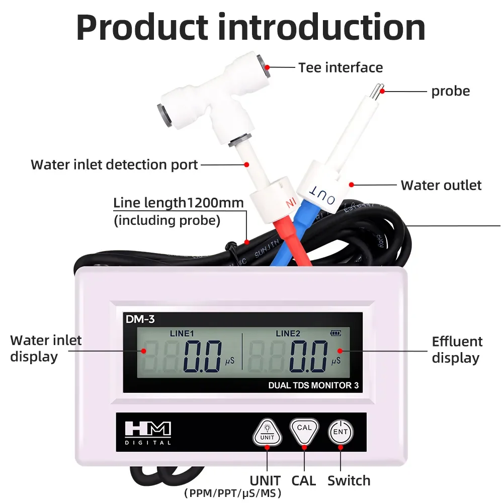 New Arrivals HM DM3 Dual TDS Meter - Water Quality Tester for