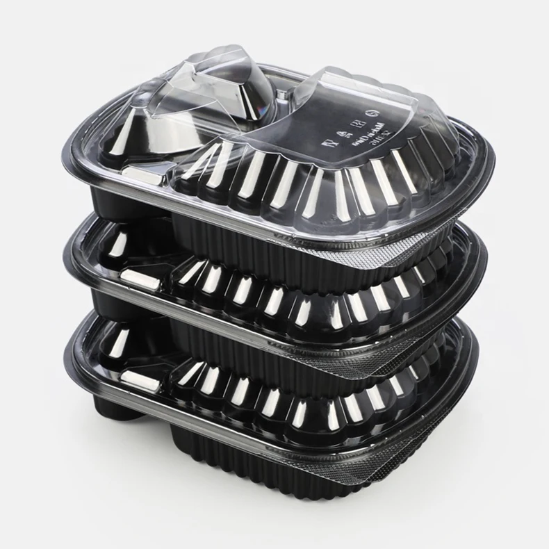 Plastic to Go Containers Food Disposable Households 3 Compartment Food Container Bento Lunch Box pp Food Container
