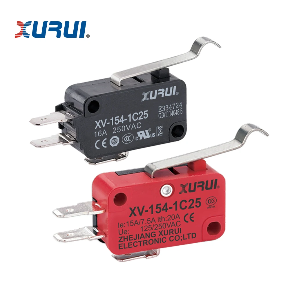 XURUI V154 Electronic Micro Switch Simulated R Lever Type 25A 220V with Plastic Material