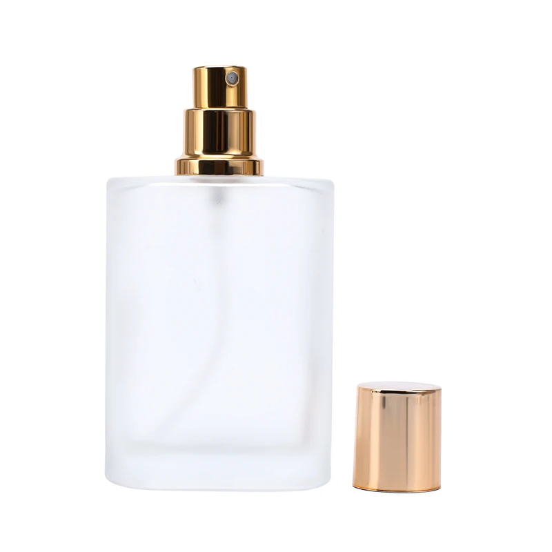 Luxury Recyclable 30ml 50ml 100ml Frosted Glass Perfume Bottle With Pump Spray Cap