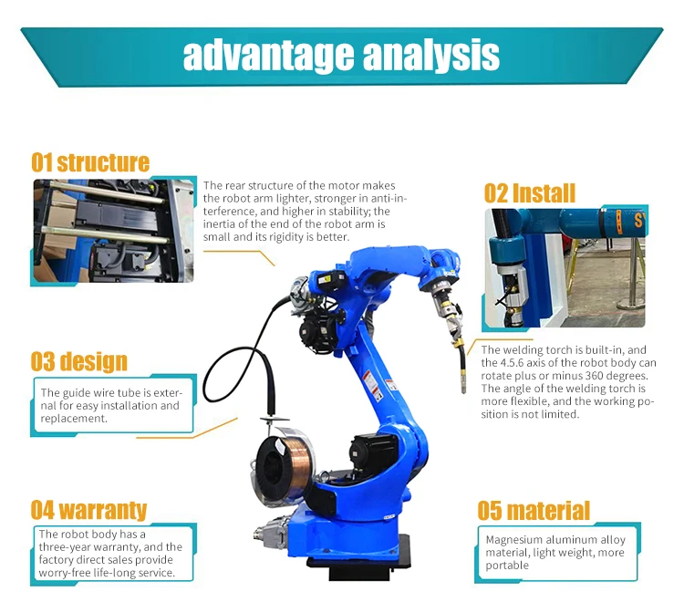 6-axis industrial robot arm intelligent automatic welding cutting handling stacking spraying loading and unloading are in stock factory