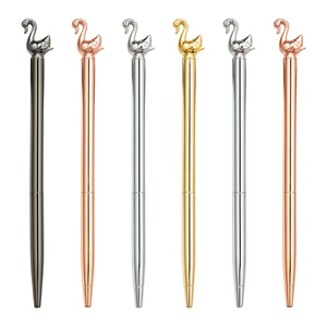 Creative Swan Metal Ballpoint Pen with Custom LOGO for Student Stationery and Advertising Promotional Gift
