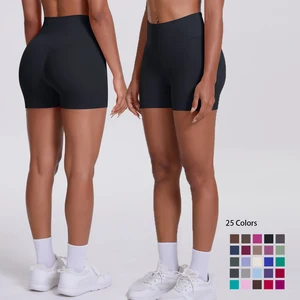 High Waisted Peach Shaped Breathable Exercise Shorts Seamless Solid Color Fitness Shorts Tight Quick-drying Yoga Pants for Women