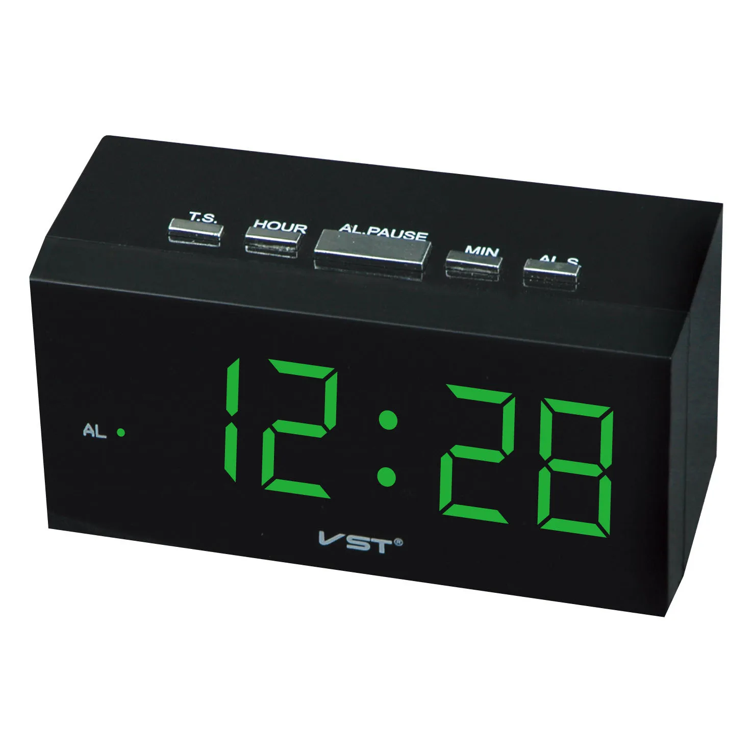 Plug-In Rectangular LED Digital Clock Colorful Number Display Alarm Clock with Electronic Movement and Projection Function