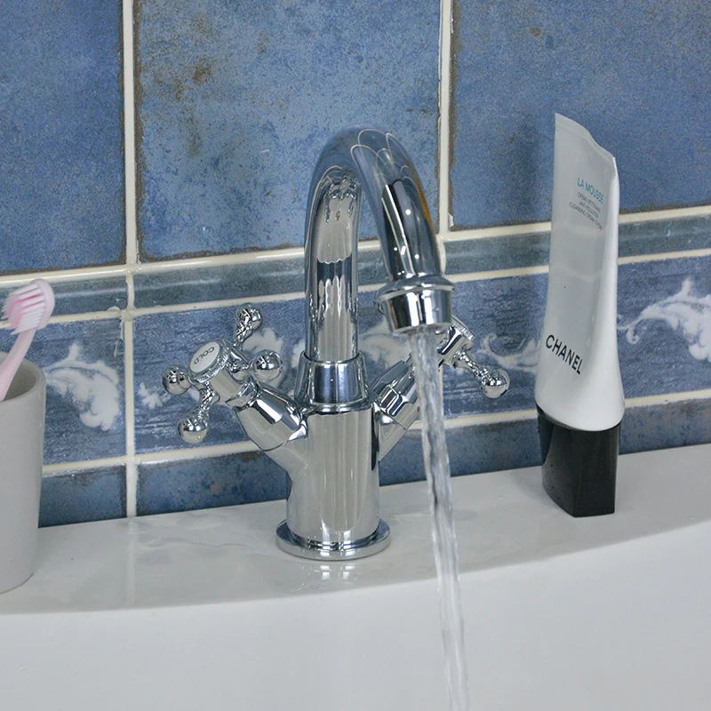 Luxury Crosshead Lever Brass Basin Tap - Chrome  supplier