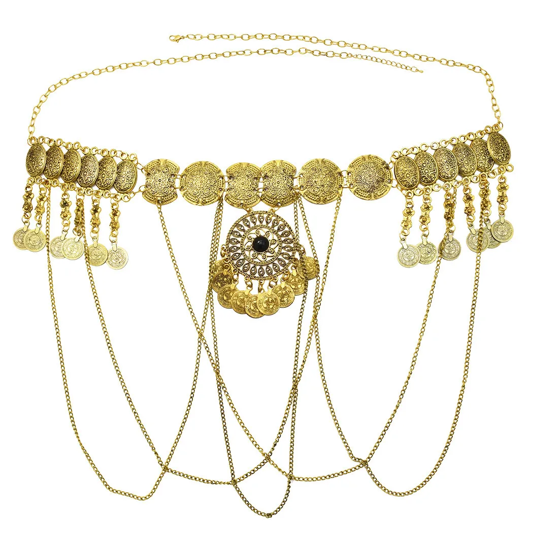 Metal Gold Plated Belly Dance Kuchi Chain Belt Event Fashion Garba at Rs  275/piece in Ahmedabad