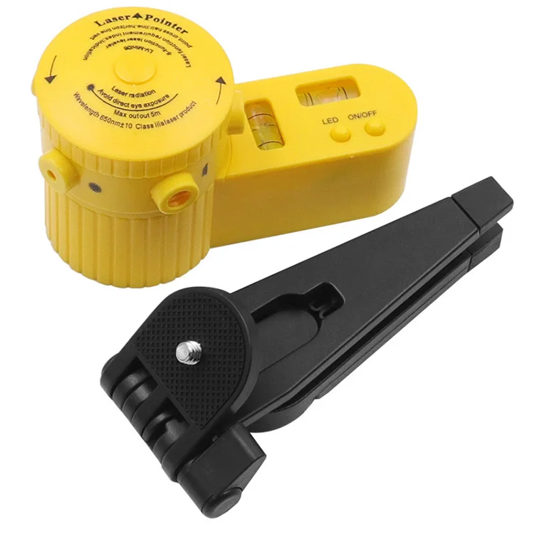 Horizontal Vertical Line Tool Yellow Multifunction Cross Line Laser Leveler with Tripod Worldwide