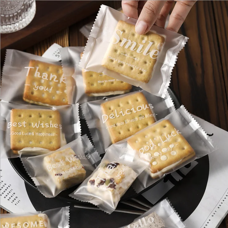Disposable Frosted Matte Middle Heat Seal Bags Bread Biscuit Cookies