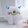 Delicato peluche bianco a forma di mostro con grandi occhi, tre generazioni, 10 cm