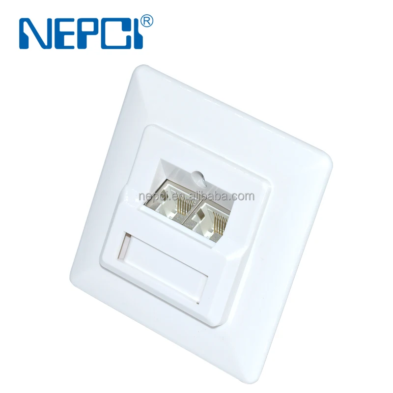 Nepci Stp German Wall Mount Rj45 Cat5e Cat6 2 Ports Zinc Alloy Keystone ...