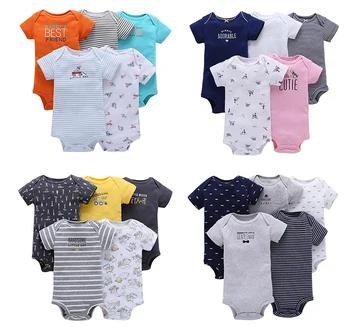 2021 OEM 100% Cotton Newborn Infant Boys Girls Bodysuit Clothes Sets Baby Rompers