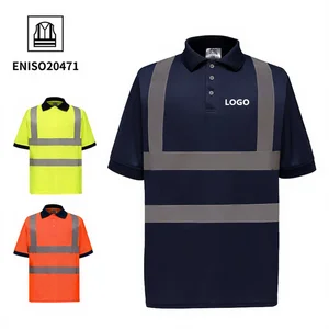 High Quality Hi Vis Safety Short Sleeve Reflective Safety Clothing Construction Clothing High Visibility Workwear Polo Shirt