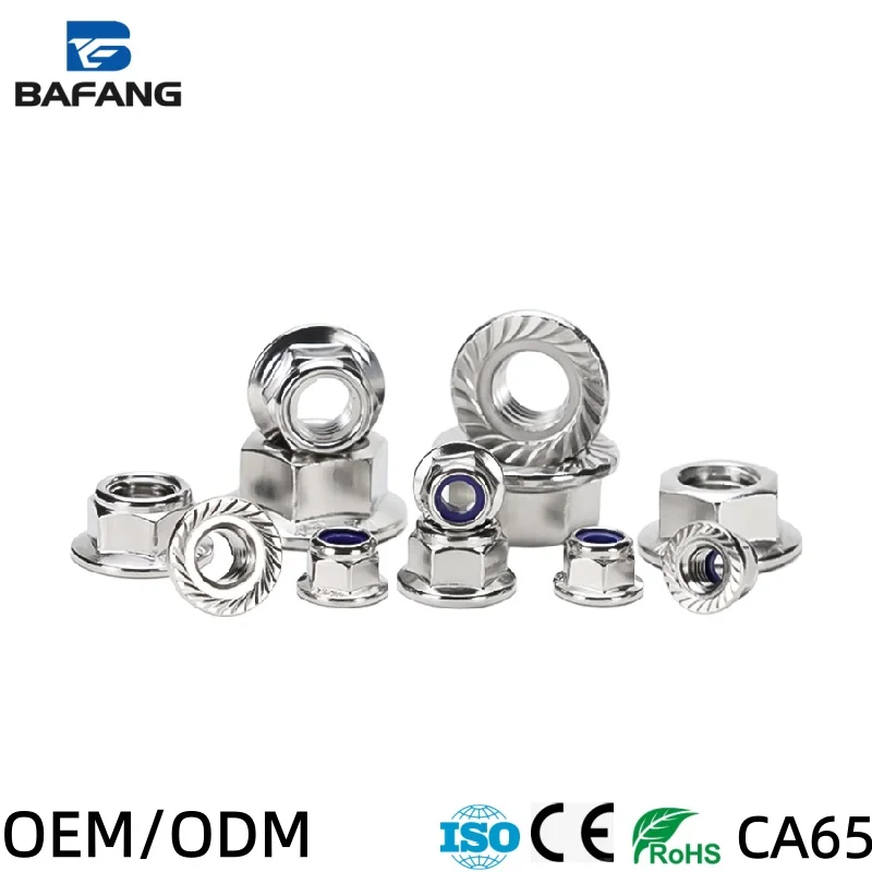 Flange Hex Nut with Washer Tooth Screw Cap, Anti-Loosening and Anti-Slip Nut Collection M4 M5 M6 M8 M10