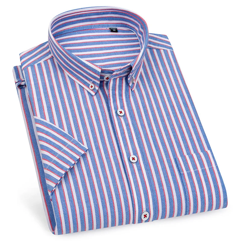 Yiwu Shirt Factory Summer Short Sleeve Striped Mens Shirts Button Down ...