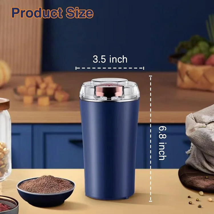 Coffee Bean Grinder Blades & Efficient Espresso Grinder Electric with One Touch Control, Stainless Steel Custom 220V 150W Purple