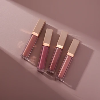 Best Selling Custom Logo Plumping Nude Lipgloss Shiny Wholesale Bulk