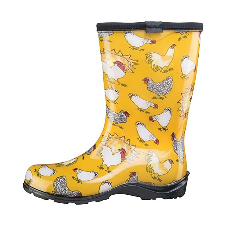 cream colored rain boots