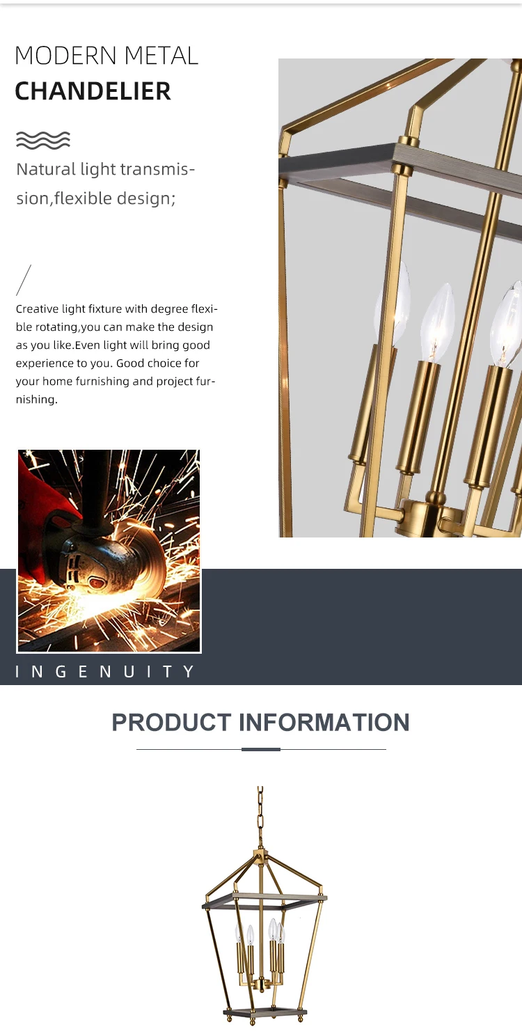 pt00308 high quality retro style residential decoration art frame chandelier light-1