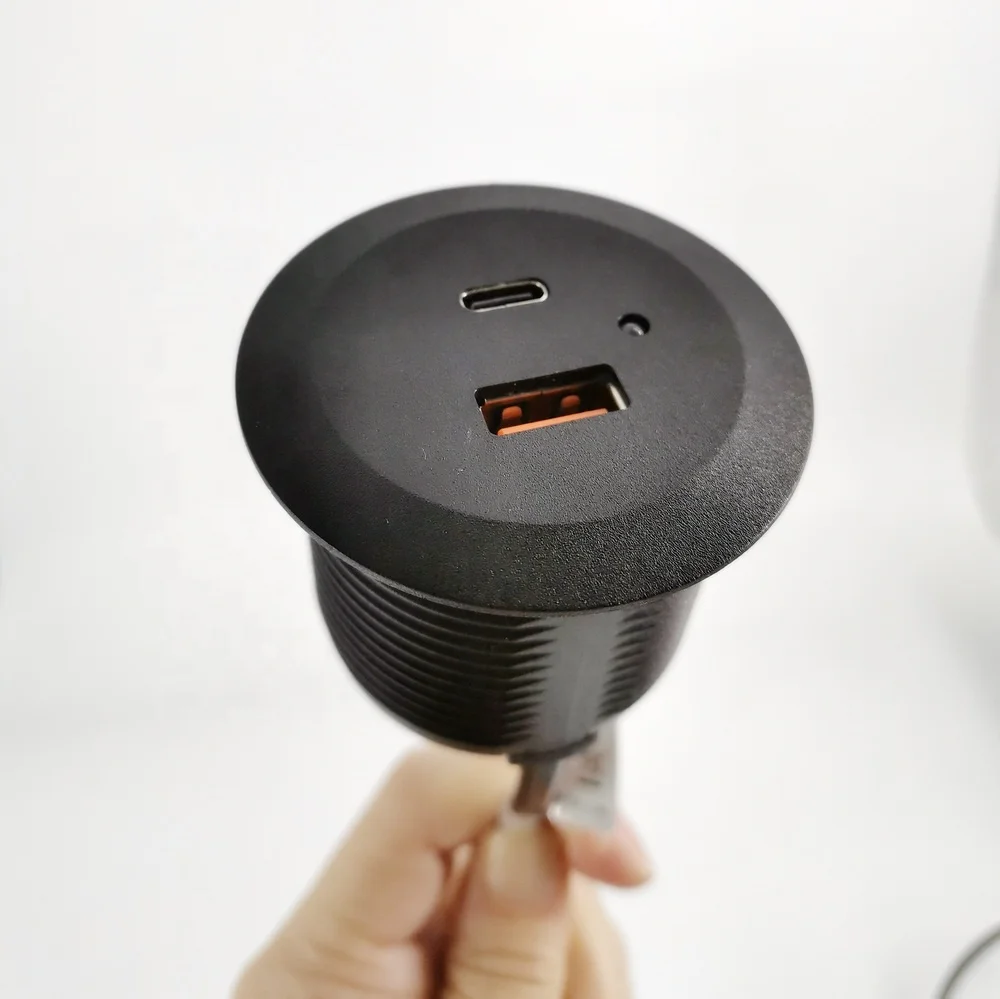 New Design Quick USB Outlet Multiprise USB Power Grommet with 18 W Cabinet USB Type C Plug Module