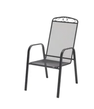 Patio Dining Chairs  Stackable Outdoor-Indoor All-Weather  Armchair for Garden Backyard and Restaurant Support 300LBS black