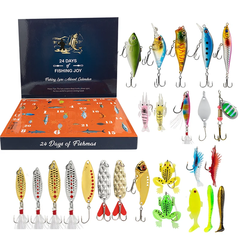 LUSHAZER Fishing Lures Advent Calendar - 24 Days of Baits
